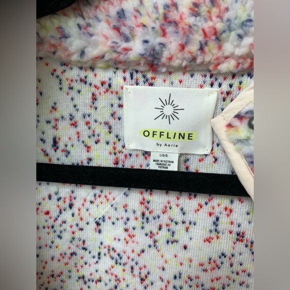 NWOT Offline by Aerie Sherpa Speckled Jacket Size Large - Picture 3 of 6